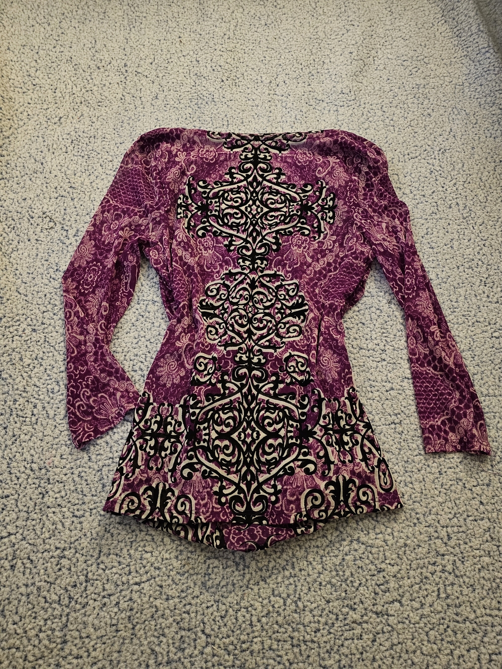 INC International Concepts Purple Patterned Top - Picture 5 of 7